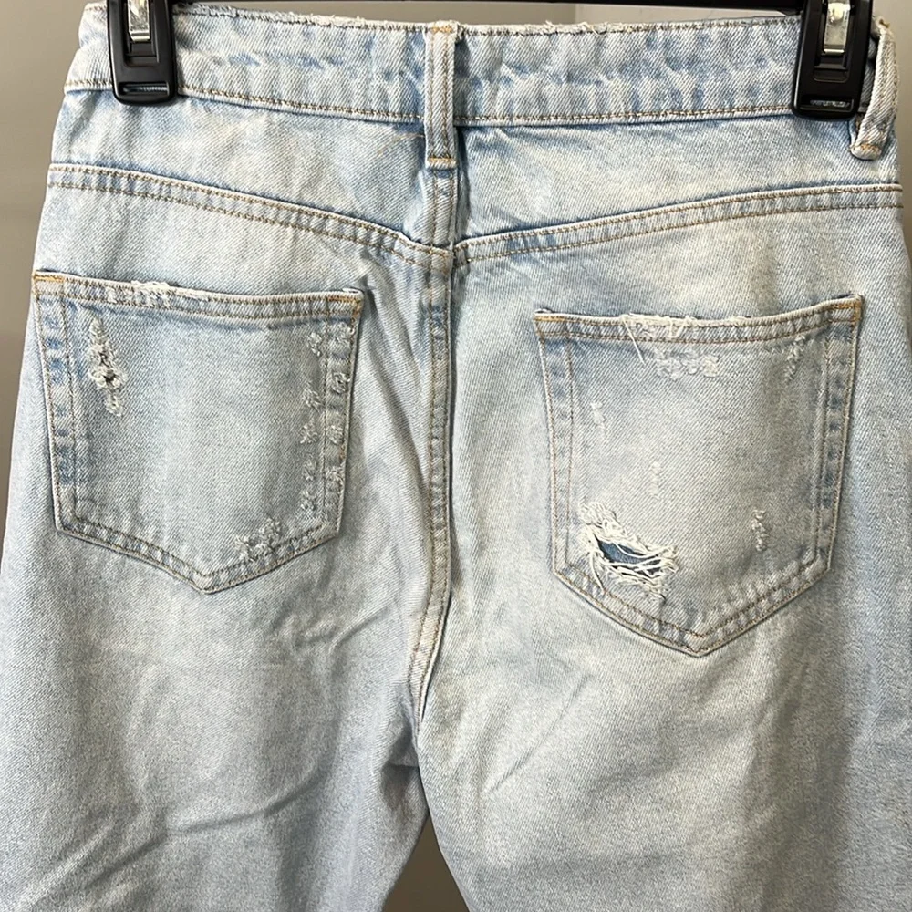 Light Blue Zara Ripped Jeans - Picture 4 of 5